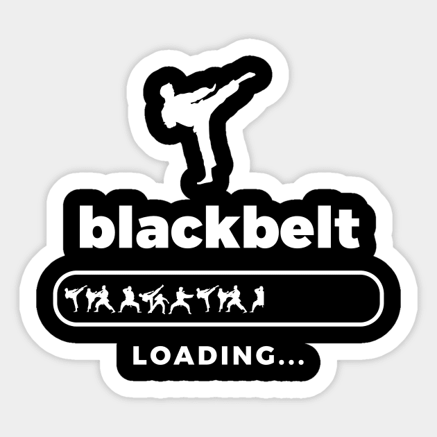 Black Belt Loading Karate Judo Martial Arts Sticker by petervanderwalk